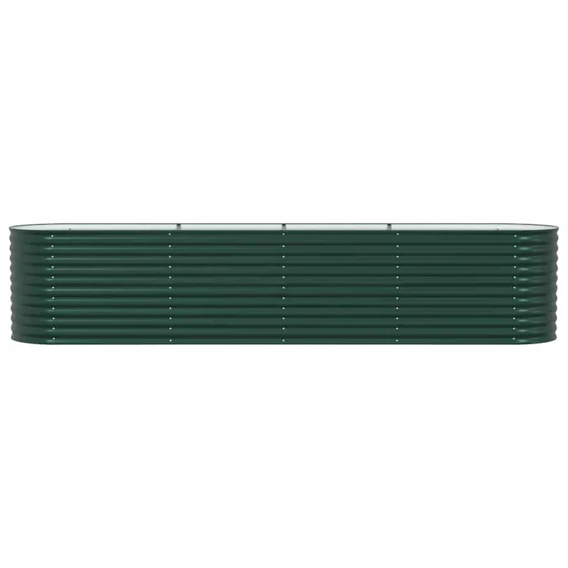 Jardinière surélevée moderne extérieur 400 x 80 x 81 cm durable design épuré en acier vert 02_0058902