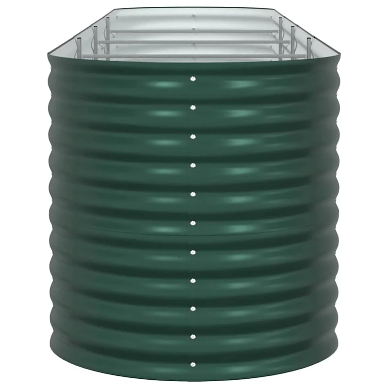 Jardinière surélevée moderne extérieur 400 x 80 x 81 cm durable design épuré en acier vert 02_0058902