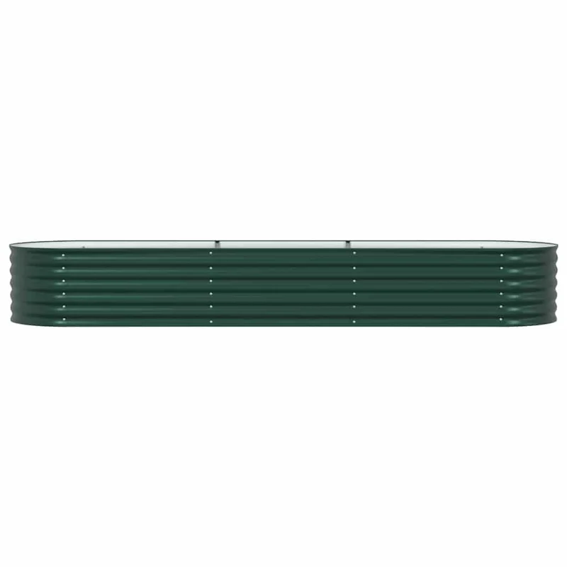 Jardinière surélevée moderne extérieure facile à assembler 320 x 80 x 44 cm en acier vert 02_0058908