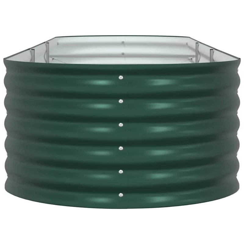 Jardinière surélevée moderne extérieure facile à assembler 320 x 80 x 44 cm en acier vert 02_0058908
