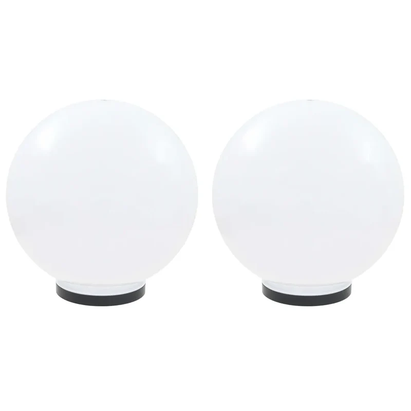 Lot de 2 lampes à LED boule jardin 40 x 40 x 40 cm éclairage décoratif atmosphérique en PMMA blanc 02_0045969