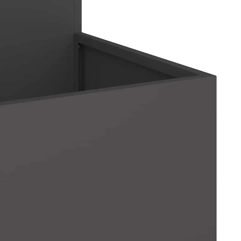 Lot de 2 cache-pots rectangulaires design moderne jardin terrasse 100 x 100 x 60 cm en acier noir 02_0052074
