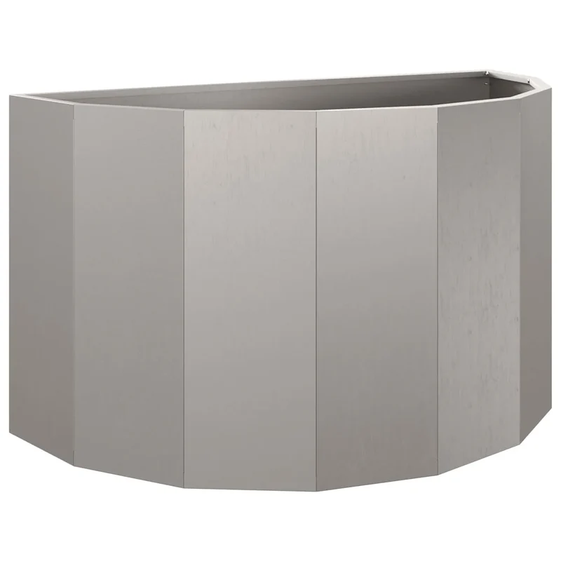Jardinière demi-ronde moderne extérieure 90 x 45 x 50 cm style contemporain en acier rouillé 02_0052956