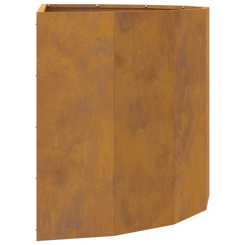 Jardinière demi-ronde moderne extérieure 90 x 45 x 50 cm style contemporain en acier rouillé 02_0052956