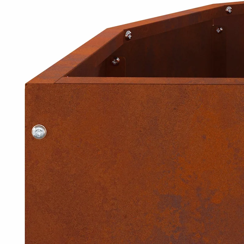 Jardinière demi-ronde moderne extérieure 90 x 45 x 50 cm style contemporain en acier rouillé 02_0052956