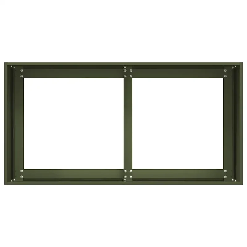 Jardinière élever en extérieur 80 x 40 x 40 cm avec fond ouvert et design moderne en acier laminé à froid vert olive 02_0051460