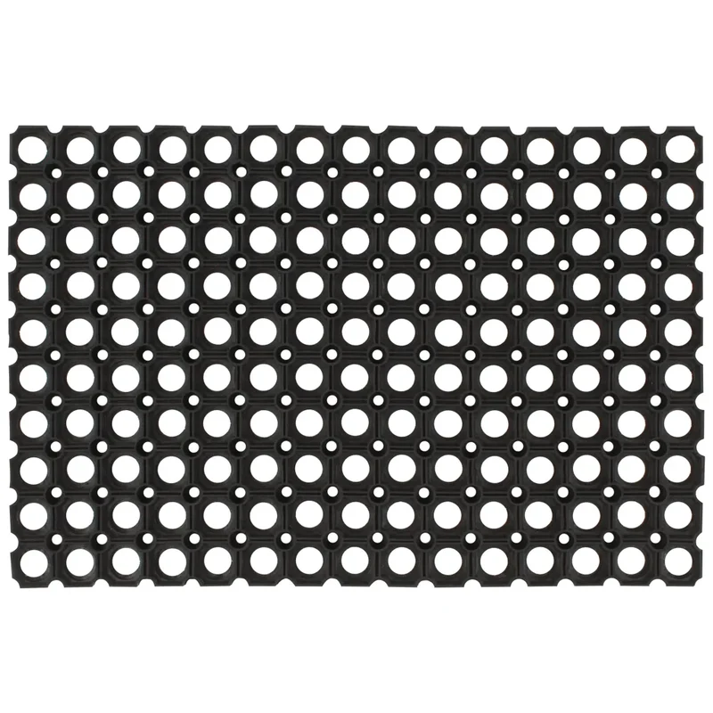 Lot de 5 tapis en caoutchouc intérieur extérieur antidérapants 40 x 60 cm finition mate en caoutchouc noir 02_0046300