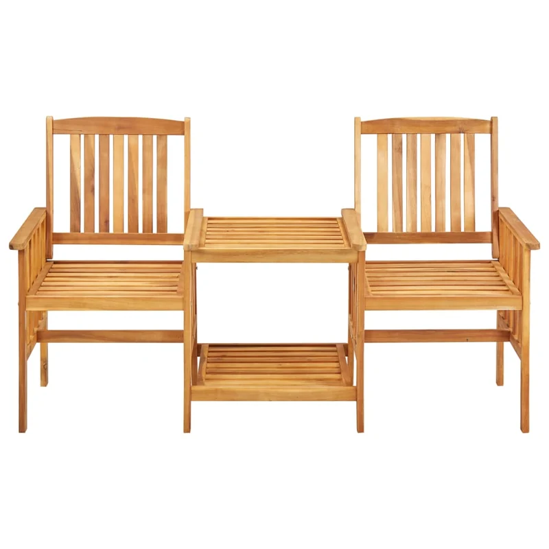 Chaises de jardin avec table à thé et coussins acacia solide 02_0013347