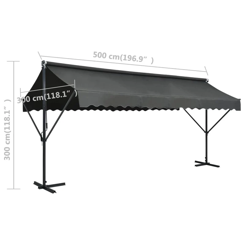 Auvent sur pied 500 x 300 cm anthracite 02_0007480