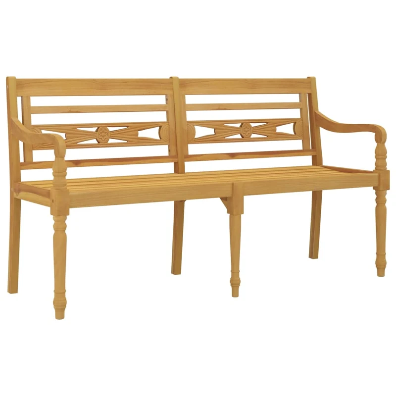 Banc de jardin meuble de patio d'extérieur terrasse avec coussin vert brillant 150 cm bois teck massif 02_0011106