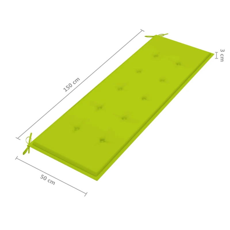 Banc de jardin meuble de patio d'extérieur terrasse empilable et coussin 159 x 57,5 x 90 cm bois de teck massif 02_0011692