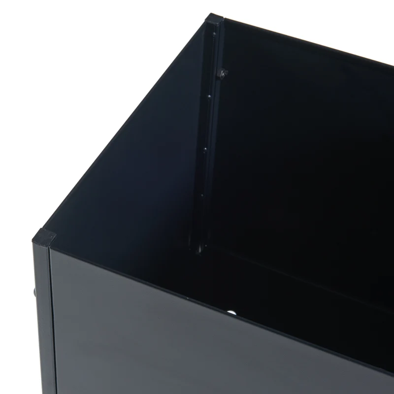 Support de plantes avec bac intégré métal 100 x 30 x 30 cm noir 03_0010709