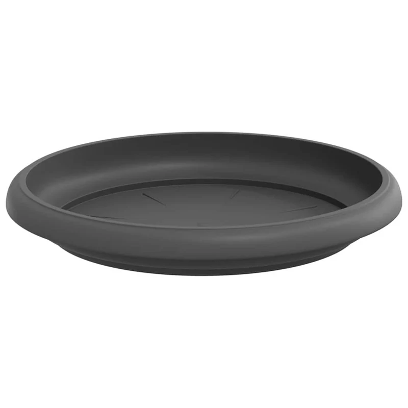 Lot de 24 plateaux à fleurs ronds pratiques 14 x 14 x 2 cm en plastique noir 02_0059353