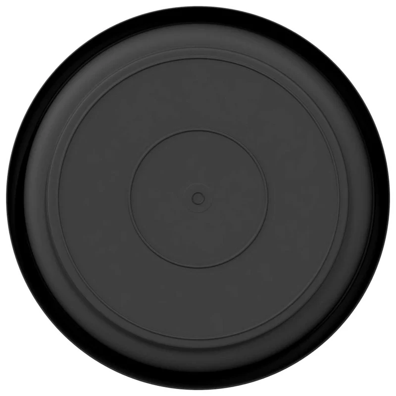 Lot de 24 plateaux à fleurs ronds pratiques 14 x 14 x 2 cm en plastique noir 02_0059353