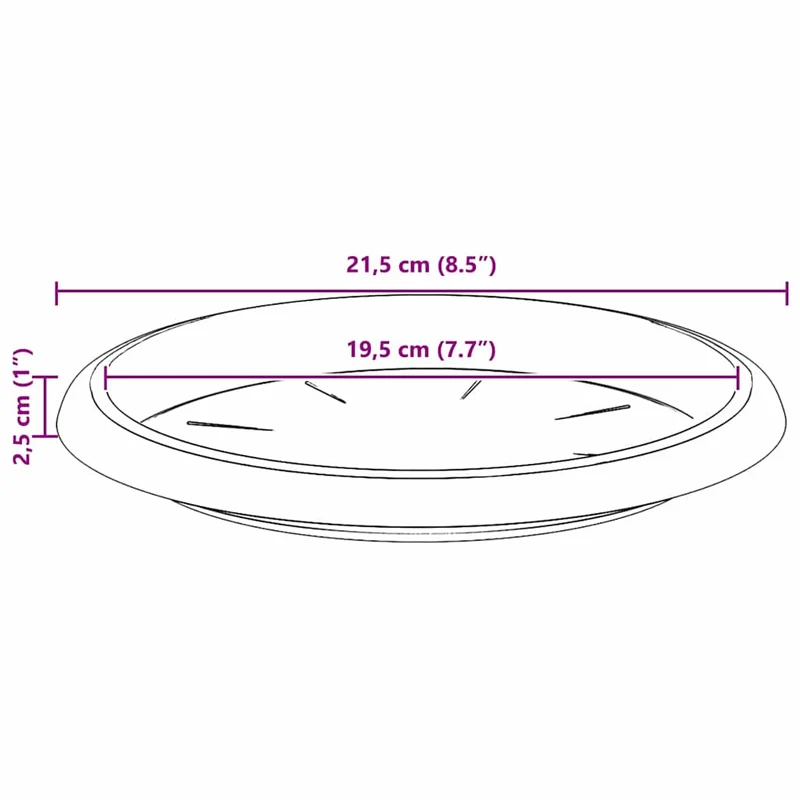 Lot de 24 plateaux à fleurs ronds design moderne intérieur extérieur 14 x 2 cm en plastique rouge brique 02_0059350