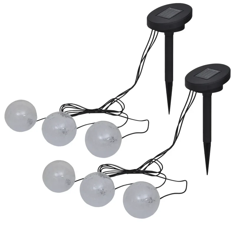 Lot de 6 lampes flottantes LED pour étang ou piscine économique autonomie 8 heures en plastique blanc 02_0046369