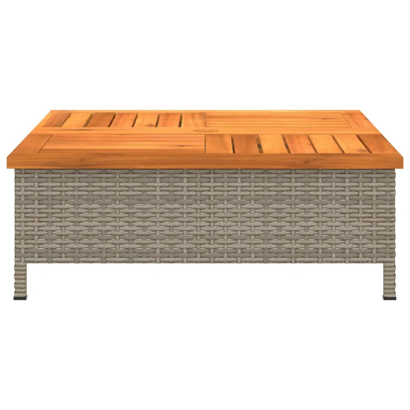Couvercle de base de parasol table basse polyvalente jardin 70 x 70 x 25 cm en résine tressée gris 02_0047445