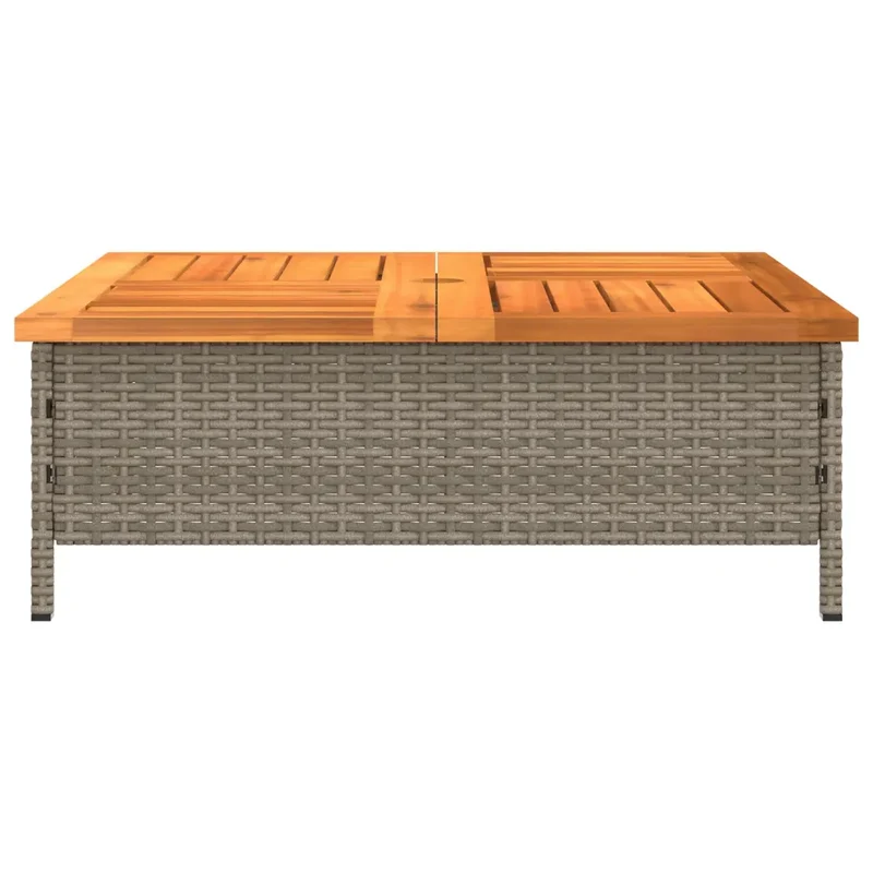 Couvercle de base de parasol table basse polyvalente jardin 70 x 70 x 25 cm en résine tressée gris 02_0047445