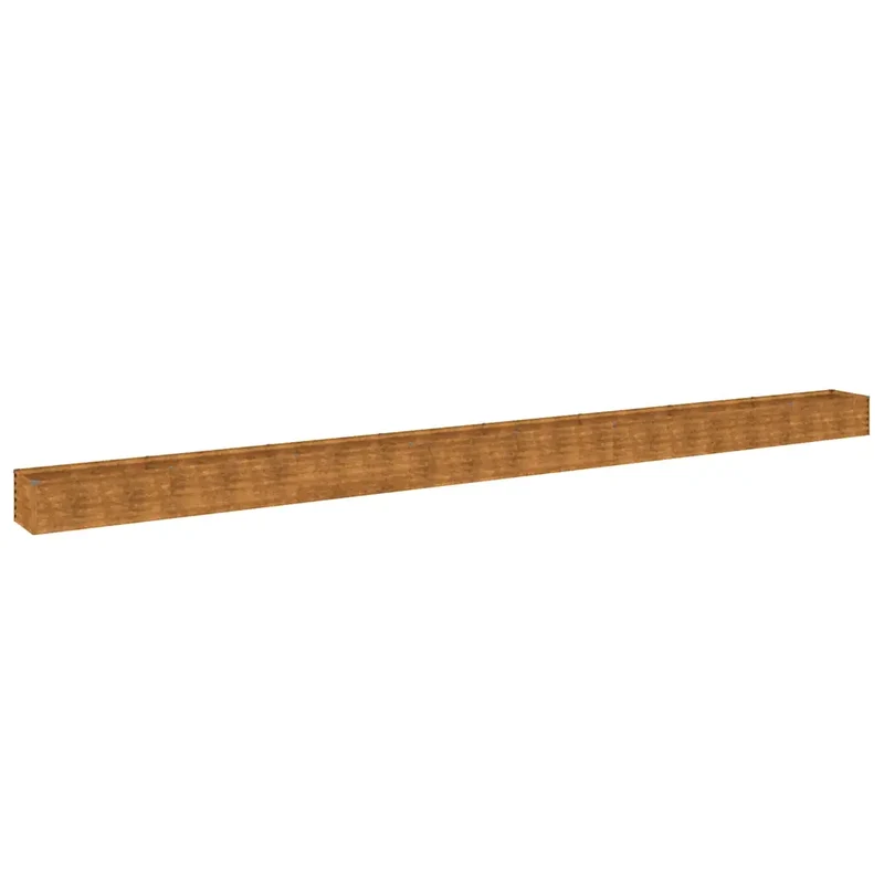 Lit surélevé de jardin design décoratif 770 x 50 x 36 cm anti-corrosif ambiance naturelle en acier corten rouillé 02_0046131
