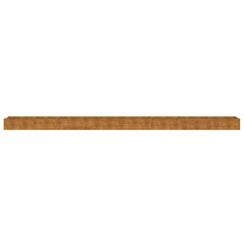 Lit surélevé de jardin design décoratif 770 x 50 x 36 cm anti-corrosif ambiance naturelle en acier corten rouillé 02_0046131