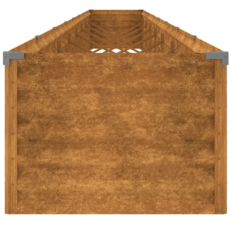 Lit surélevé de jardin design décoratif 770 x 50 x 36 cm anti-corrosif ambiance naturelle en acier corten rouillé 02_0046131