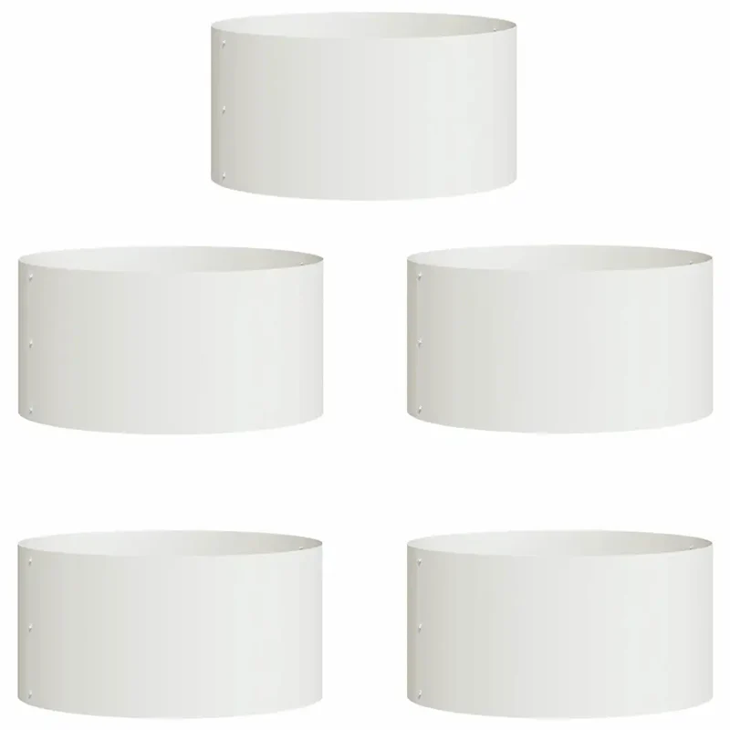 Lot de 5 anneaux de jardinière modernes design épuré extérieur 40 x 40 x 20 cm en acier blanc 02_0052248