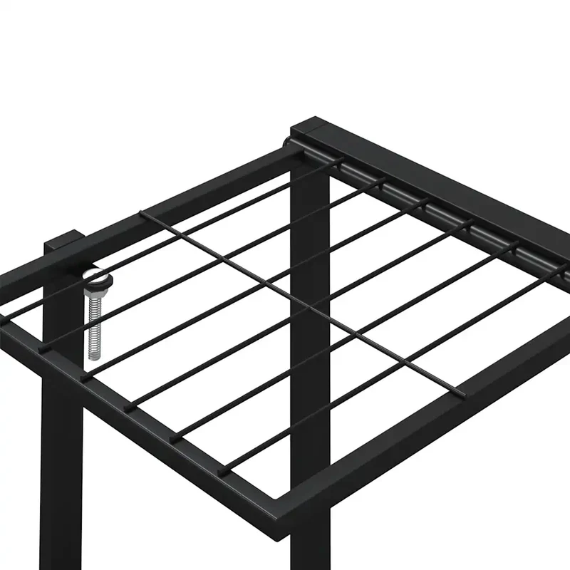 Jardinière à roulettes design moderne 94 x 24 x 91 cm espace spacieux extérieur en fer noir 02_0047087