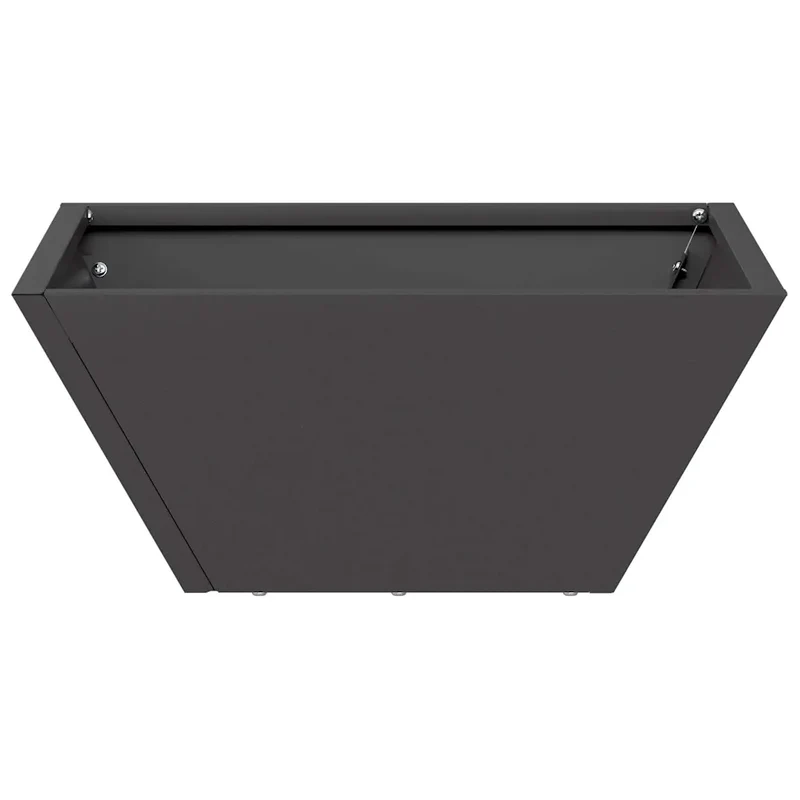 Cache-pot de jardin trapézoïdal moderne 35 x 35 x 15 cm en acier laminé à froid noir 02_0052354