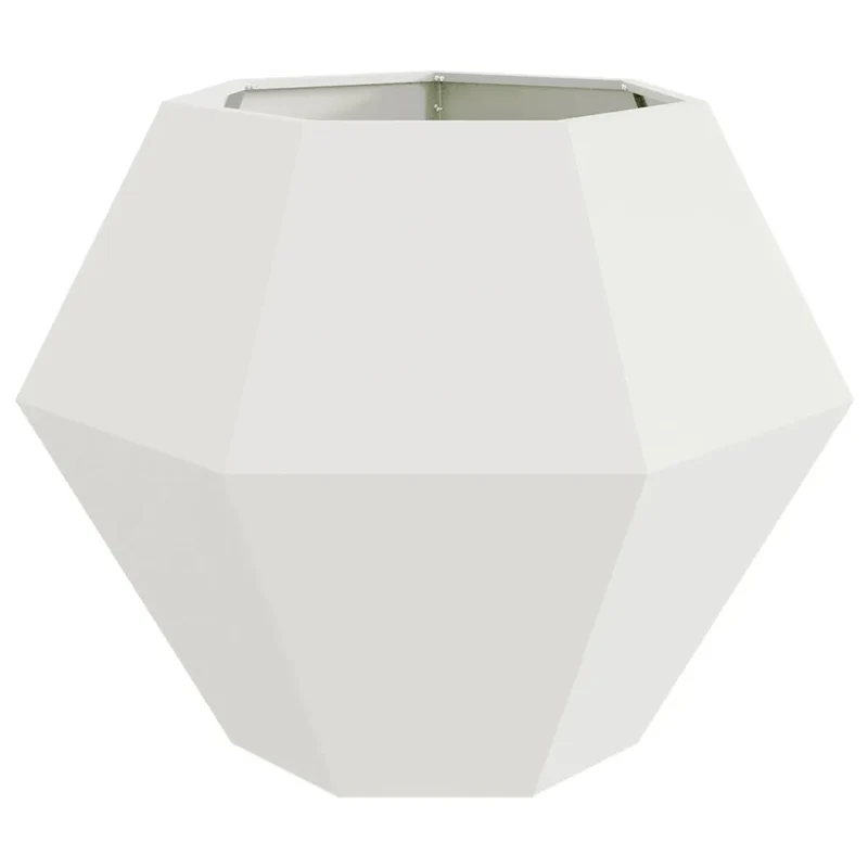 Jardinière rectangulaire extérieure design classique 100 x 100 x 80 cm en acier blanc 02_0053092
