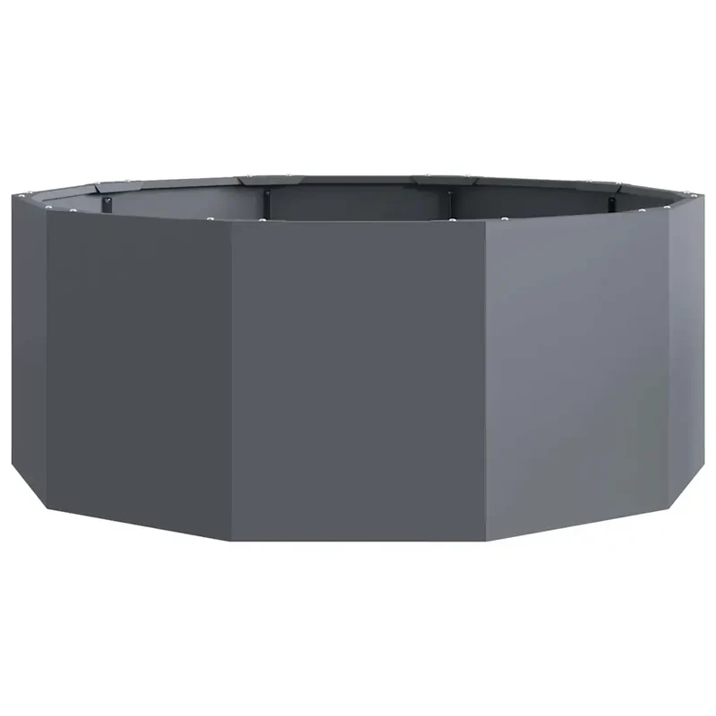 Jardinière ronde design moderne extérieur 90 x 90 x 35 cm pratique durable en acier anthracite 02_0052973