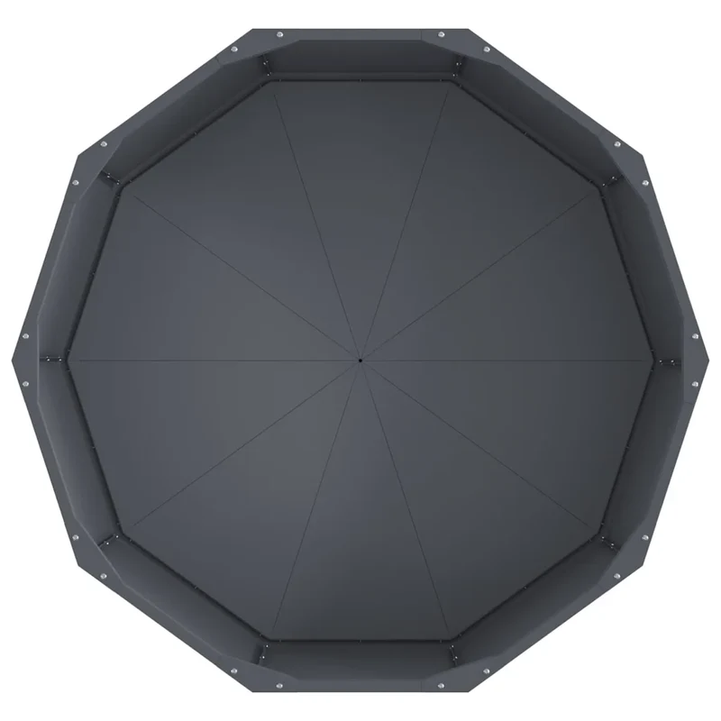 Jardinière ronde design moderne extérieur 90 x 90 x 35 cm pratique durable en acier anthracite 02_0052973