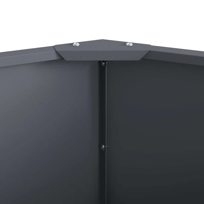 Jardinière ronde design moderne extérieur 90 x 90 x 35 cm pratique durable en acier anthracite 02_0052973