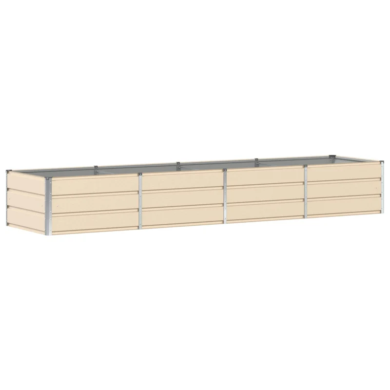 Jardinière moderne versatile 320 x 80 x 45 cm style industriel en acier ivoire 02_0059149
