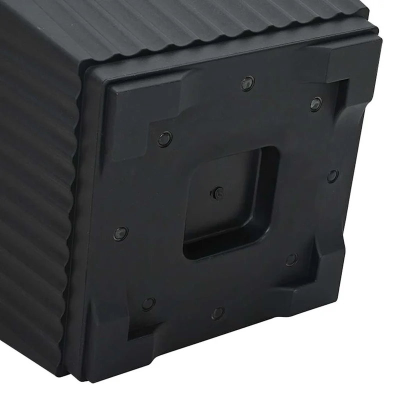 Lot de 6 pots de fleurs carrés légers intérieur extérieur 43 x 43 x 33 cm en plastique noir 02_0059366