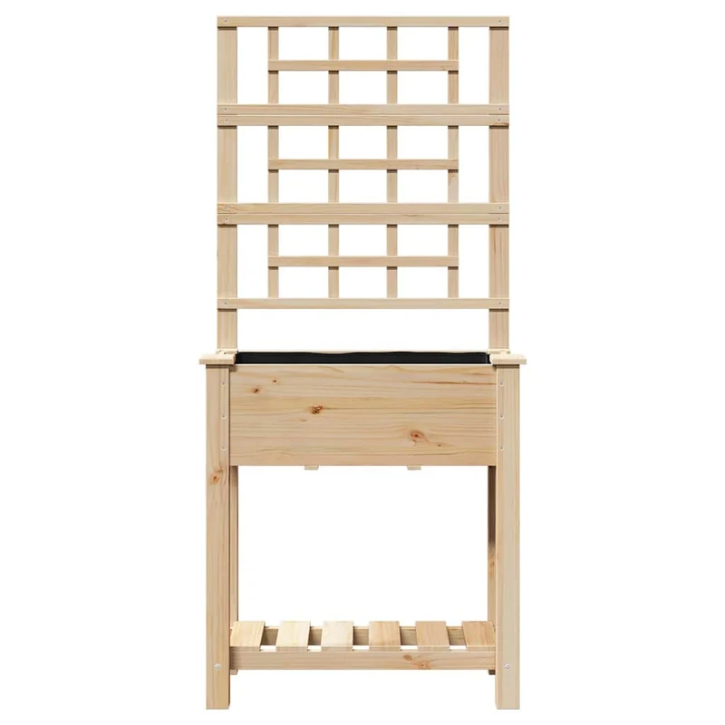 Cache-pot de jardin rectangulaire moderne 71 x 38 x 152 cm durable style minimaliste en bois sapin massif beige 02_0058842