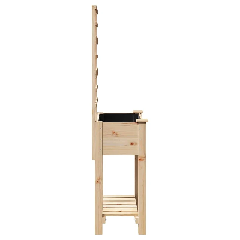 Cache-pot de jardin rectangulaire moderne 71 x 38 x 152 cm durable style minimaliste en bois sapin massif beige 02_0058842