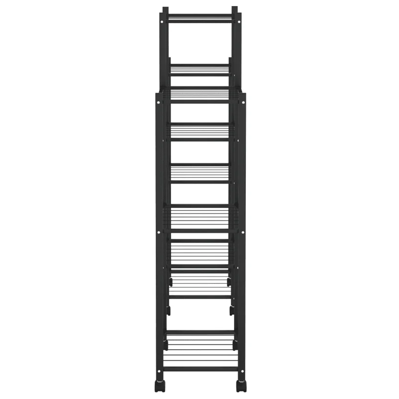 Jardinière sur roues pratique 83 x 25 x 104 cm design moderne intérieur extérieur en fer noir 02_0047090