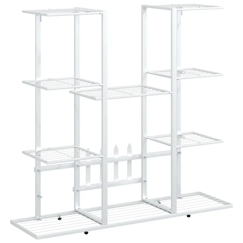 Jardinière étagère de rangement salon jardin 94,5 x 25 x 89 cm en fer blanc 02_0047086