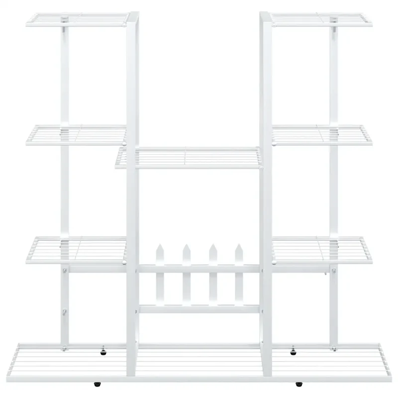 Jardinière étagère de rangement salon jardin 94,5 x 25 x 89 cm en fer blanc 02_0047086