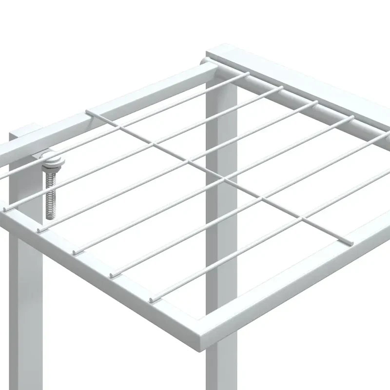 Jardinière étagère de rangement salon jardin 94,5 x 25 x 89 cm en fer blanc 02_0047086
