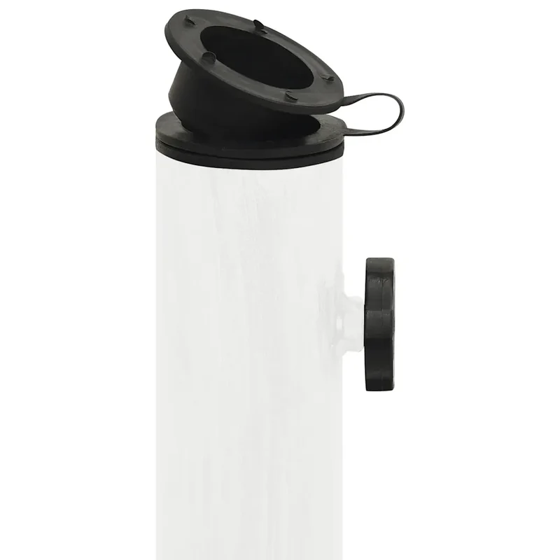 Socle de parasol design floral stable extérieur 45 x 45 x 30 cm en fonte blanc 02_0046552