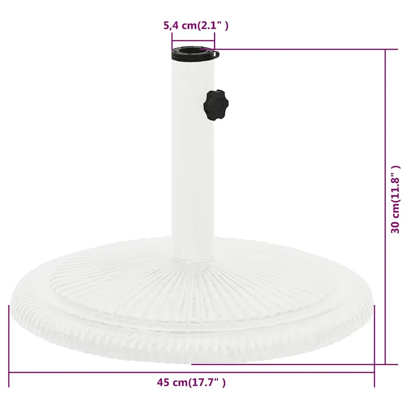 Socle de parasol design floral stable extérieur 45 x 45 x 30 cm en fonte blanc 02_0046552