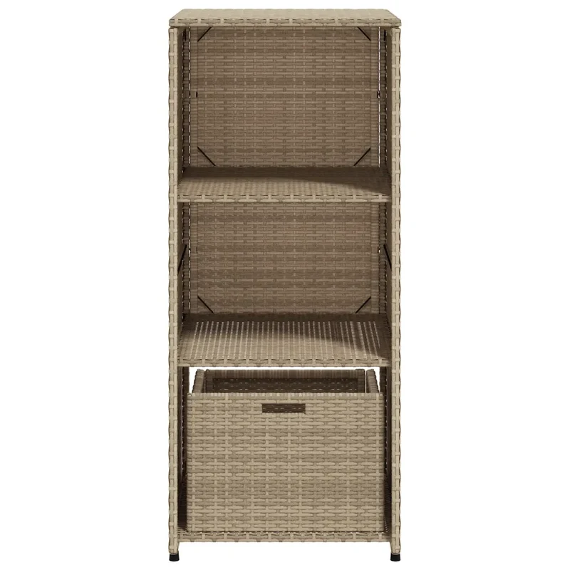 Armoire de rangement de jardin 50 x 55 x 115 cm espace de rangement robuste design moderne en résine tressée beige 02_0047423
