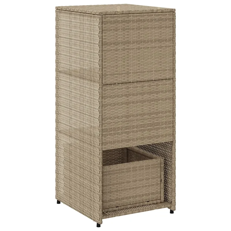 Armoire de rangement de jardin 50 x 55 x 115 cm espace de rangement robuste design moderne en résine tressée beige 02_0047423