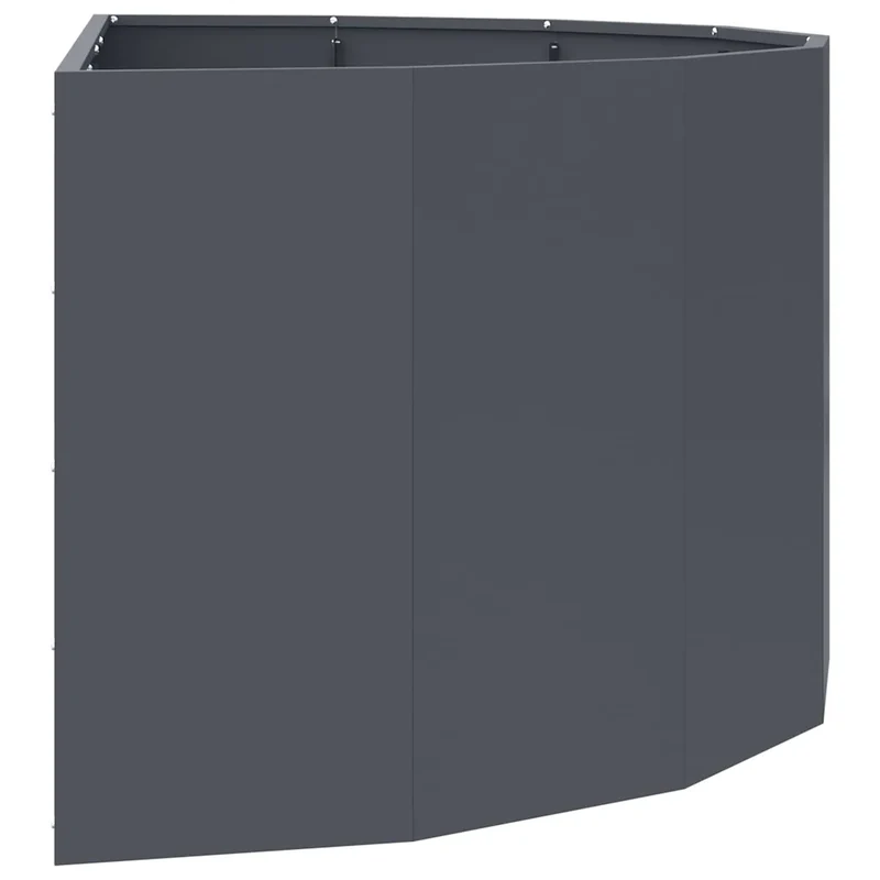 Jardinière demi-ronde moderne jardin terrasse 120 x 60 x 50 cm en acier anthracite 02_0052945
