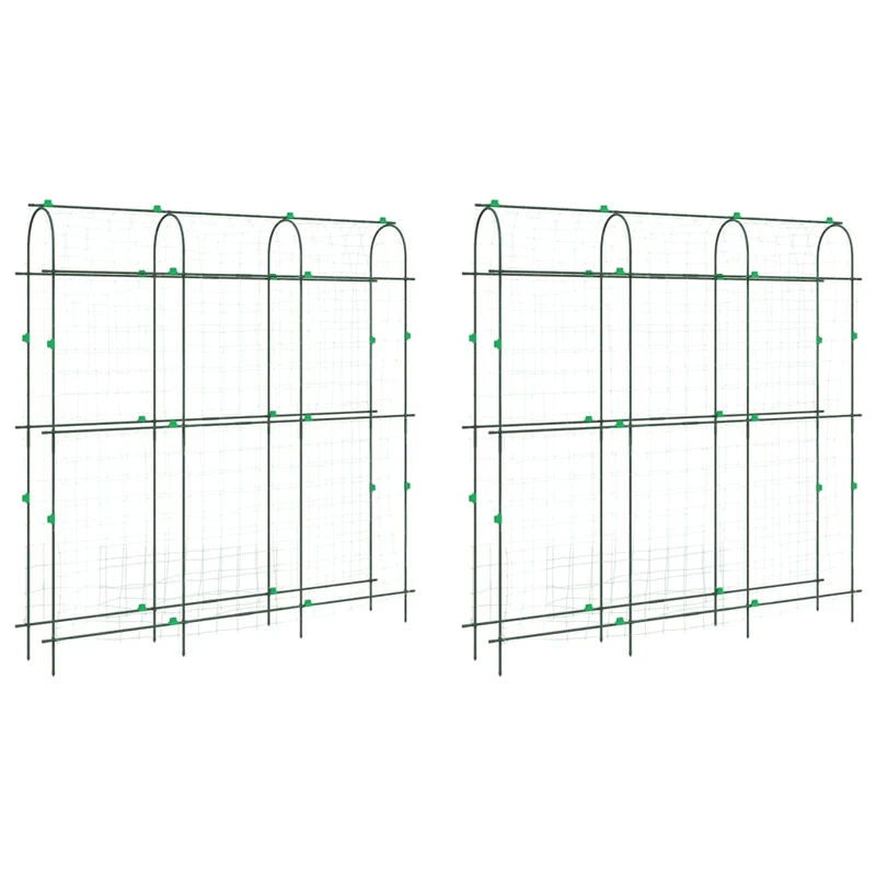 Lot de 2 treillis de jardin en U ajustable 181 x 31 x 182,5 cm stable design vert 02_0055606