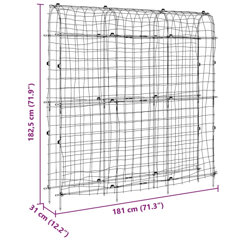 Lot de 2 treillis de jardin en U ajustable 181 x 31 x 182,5 cm stable design vert 02_0055606