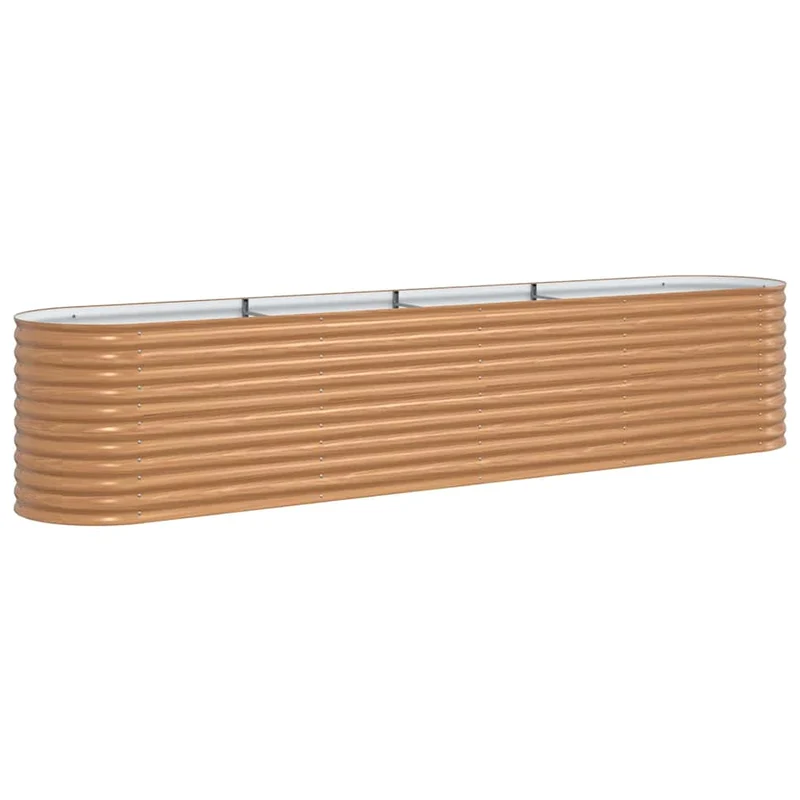 Jardin surélevé minimaliste extérieur durable 400 x 80 x 81 cm en acier marron 02_0058951