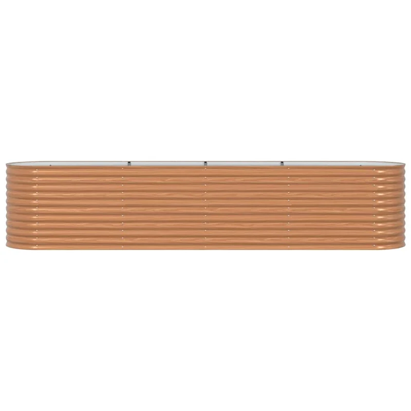 Jardin surélevé minimaliste extérieur durable 400 x 80 x 81 cm en acier marron 02_0058951