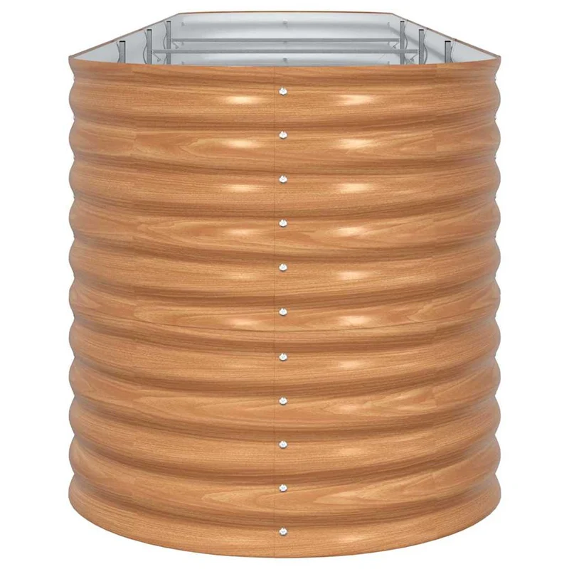 Jardin surélevé minimaliste extérieur durable 400 x 80 x 81 cm en acier marron 02_0058951